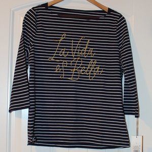 A New Day Striped T-Shirt - Navy Sz Lg